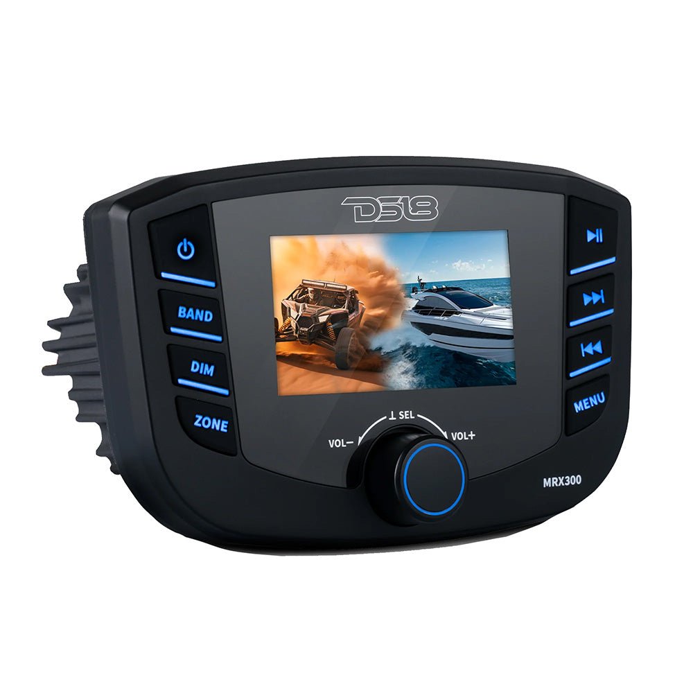 DS18 Marine Headunit TFT Screen - 3 Zones - 4V Output - Bluetooth - RDS 4x50 Watts [MRX300] - Houseboatparts.com