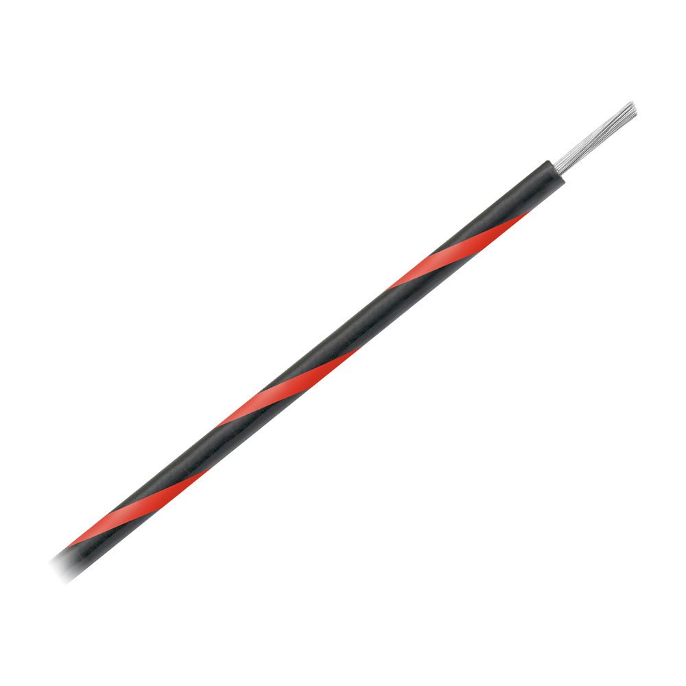 Pacer 16 AWG Gauge Striped Marine Wire 500' Spool - Black w/Red Stripe [WUL16BK-2-500] - Houseboatparts.com