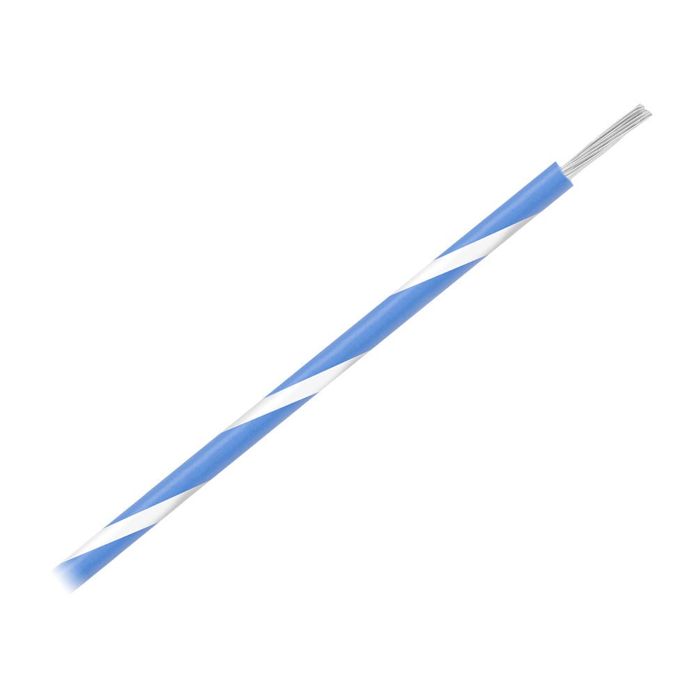 Pacer 16 AWG Gauge Striped Marine Wire 500' Spool - Blue w/White Stripe [WUL16BL-9-500] - Houseboatparts.com