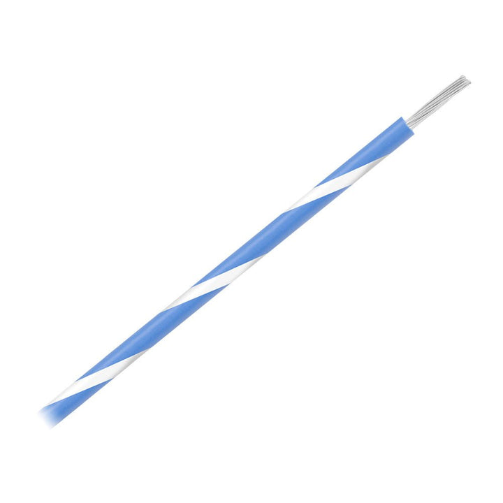 Pacer 16 AWG Gauge Striped Marine Wire 500' Spool - Blue w/White Stripe [WUL16BL-9-500] - Houseboatparts.com