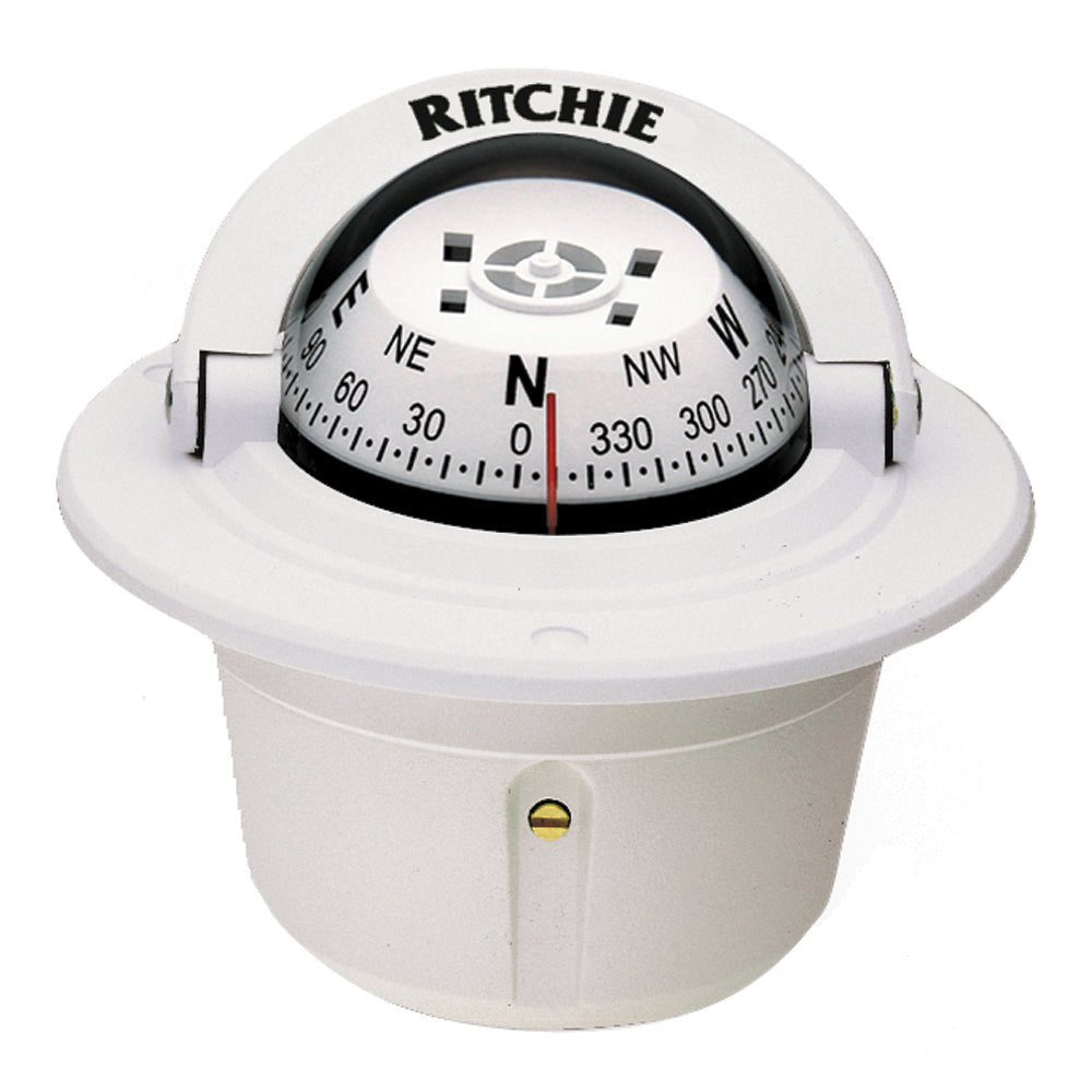 Ritchie F-50W Explorer Compass - Flush Mount - White [F-50W] - Houseboatparts.com