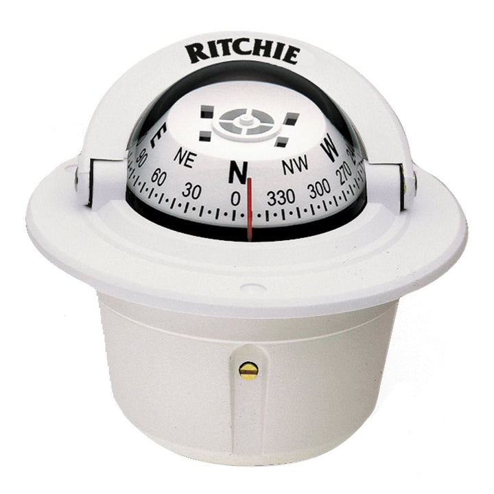 Ritchie F-50W Explorer Compass - Flush Mount - White [F-50W] - Houseboatparts.com