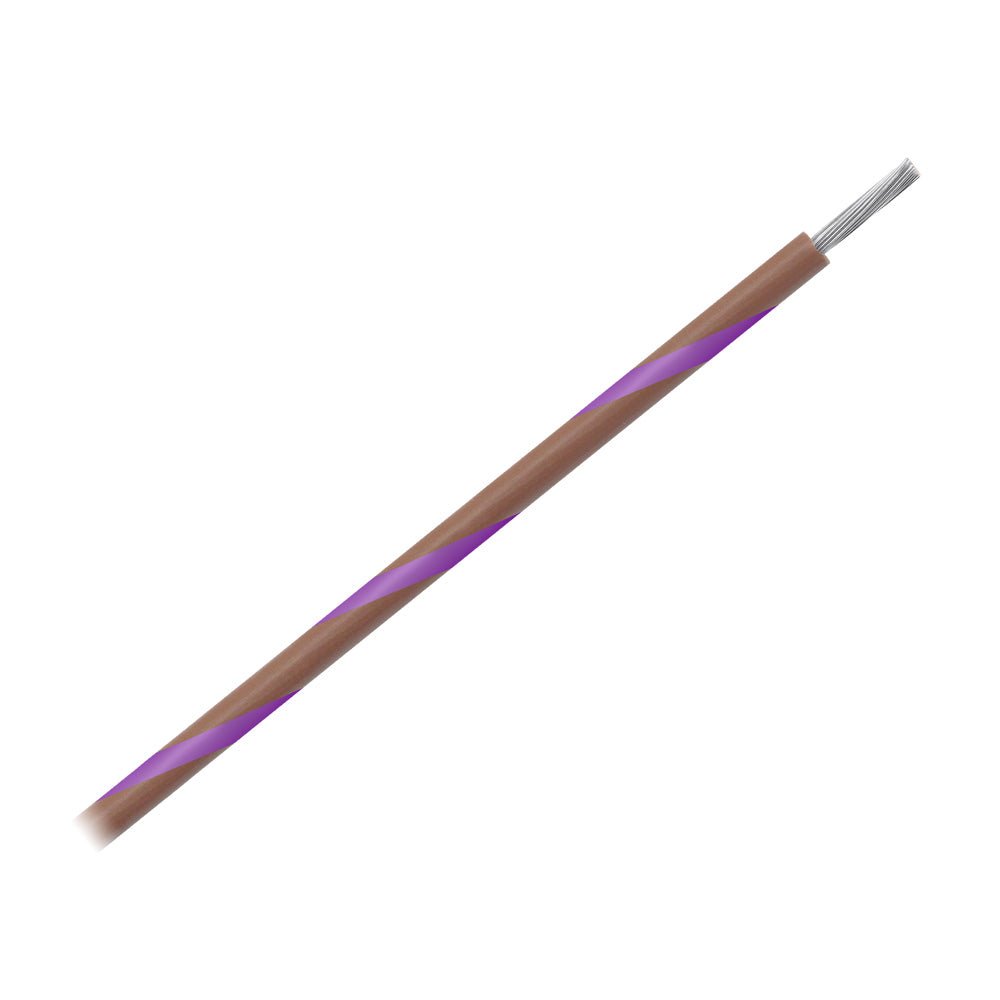 Pacer 16 AWG Gauge Striped Marine Wire 500' Spool - Brown w/Violet Stripe [WUL16BR-7-500] - Houseboatparts.com