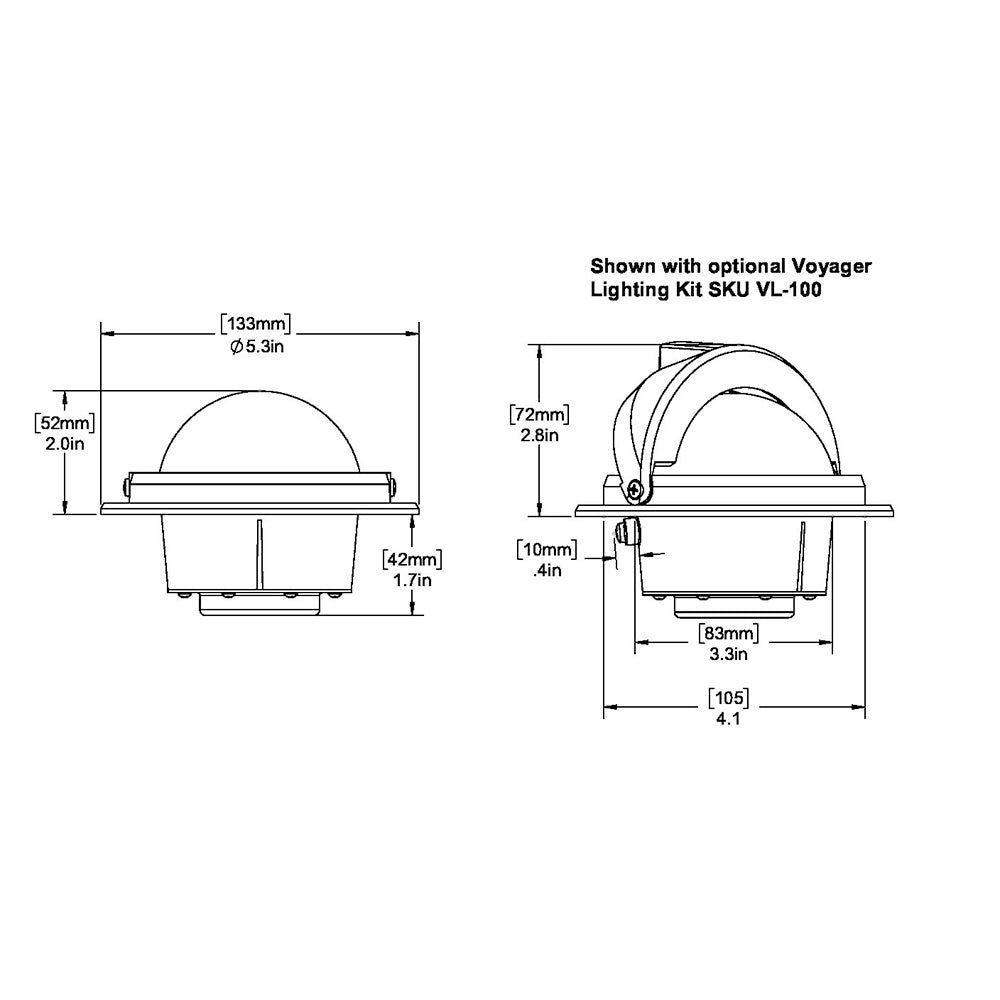 Ritchie RU-90 Voyager Compass - Flush Mount - Black [RU-90] - Houseboatparts.com