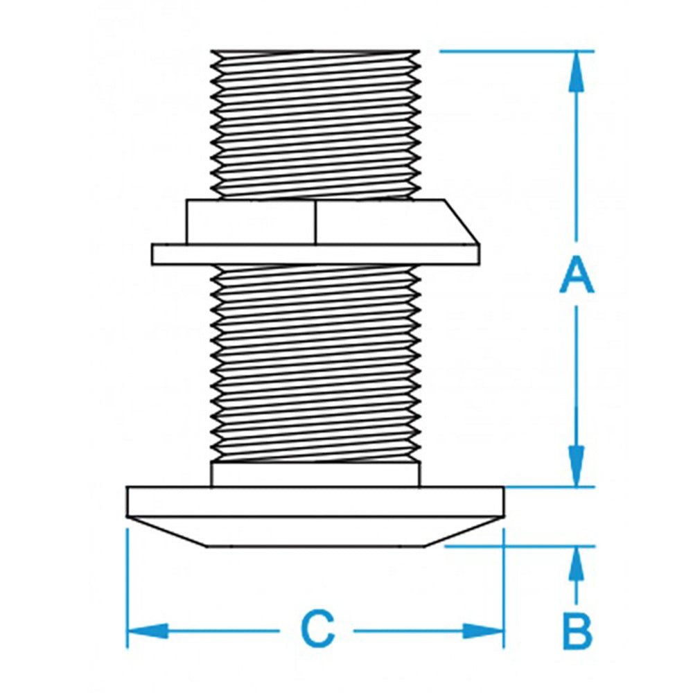 GROCO 2 - 1/2" Bronze Thru - Hull Fitting w/Nut [TH - 2500 - W] - Houseboatparts.com