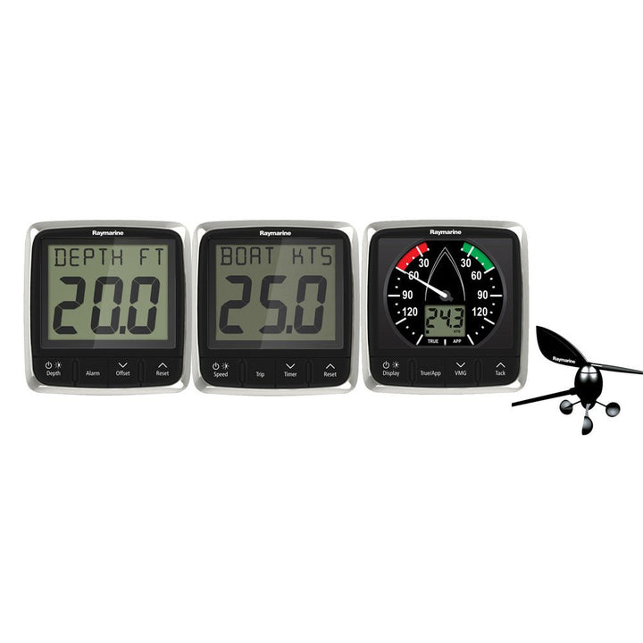 Raymarine i50/i60 Wind, Speed, Depth System Pack w/Transducers [T70584] - Houseboatparts.com