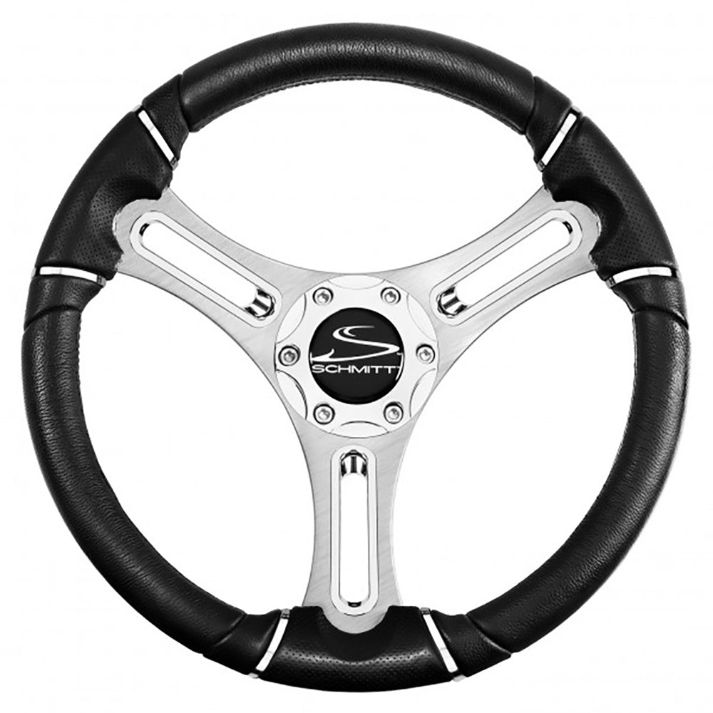 Schmitt Marine Torcello 14" Wheel - 04 Series - Polyurethane Wheel w/Chrome Trim Cap - Brushed Spokes - 3/4" Tapered Shaft [PU043144 - 12R] - Houseboatparts.com