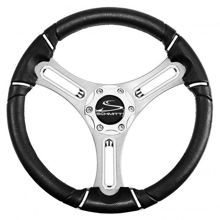 Schmitt Marine Torcello 14" Wheel - 04 Series - Polyurethane Wheel w/Chrome Trim Cap - Brushed Spokes - 3/4" Tapered Shaft [PU043144 - 12R] - Houseboatparts.com