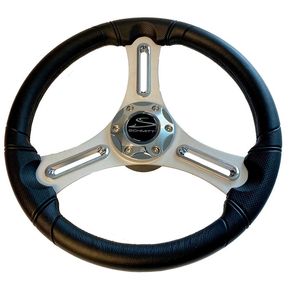 Schmitt Marine Torcello 14" Wheel - 03 Series - Polyurethane Wheel w/Chrome Trim Cap - Brushed Spokes - 3/4" Tapered Shaft - Retail Packaging [PU033104 - 12R] - Houseboatparts.com