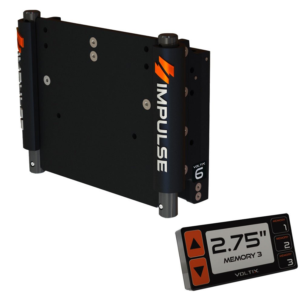 IMPULSE 6" Set Back Electric Jack Plate w/Smart Control - Black Anodized [75050 - B] - Houseboatparts.com