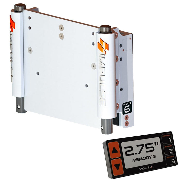 IMPULSE XL 6" Set Back Electric Jack Plate w/Smart Control - White Cerakote [75051 - W] - Houseboatparts.com