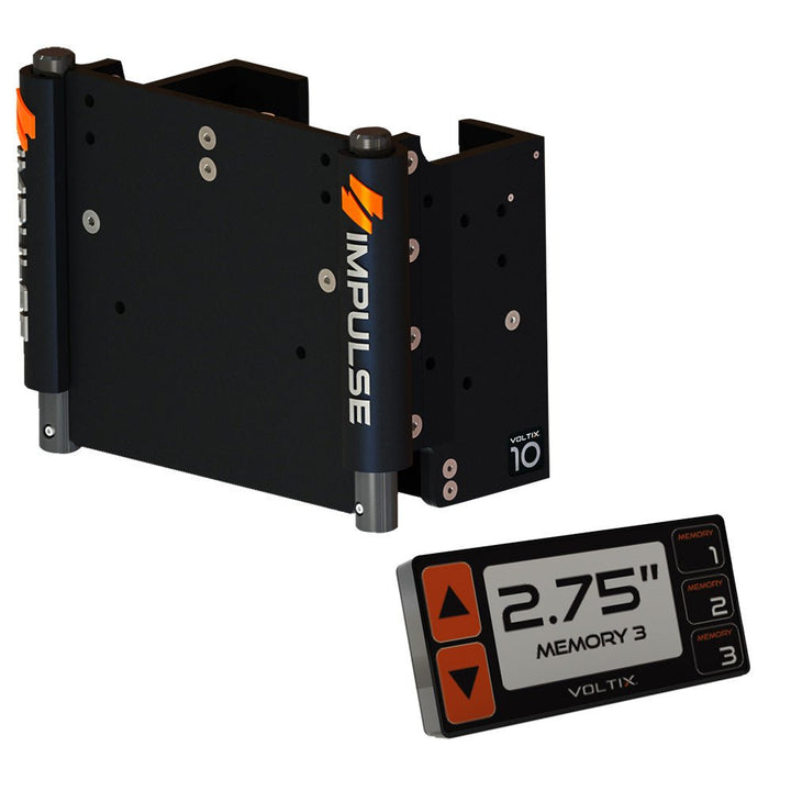 IMPULSE XL 10" Set Back Electric Jack Plate w/Smart Control - Black Anodized [75071 - B] - Houseboatparts.com