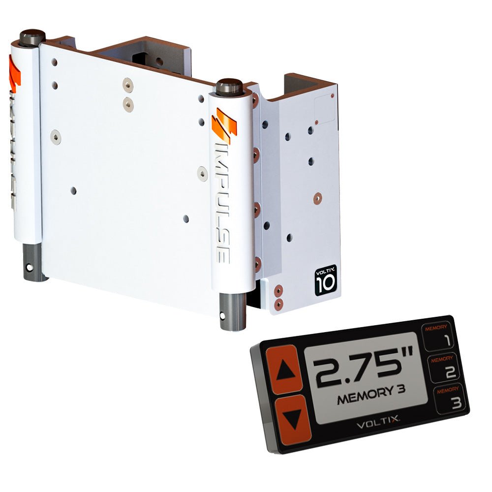 IMPULSE XL 10" Set Back Electric Jack Plate w/Smart Control - White Cerakote [75071 - W] - Houseboatparts.com
