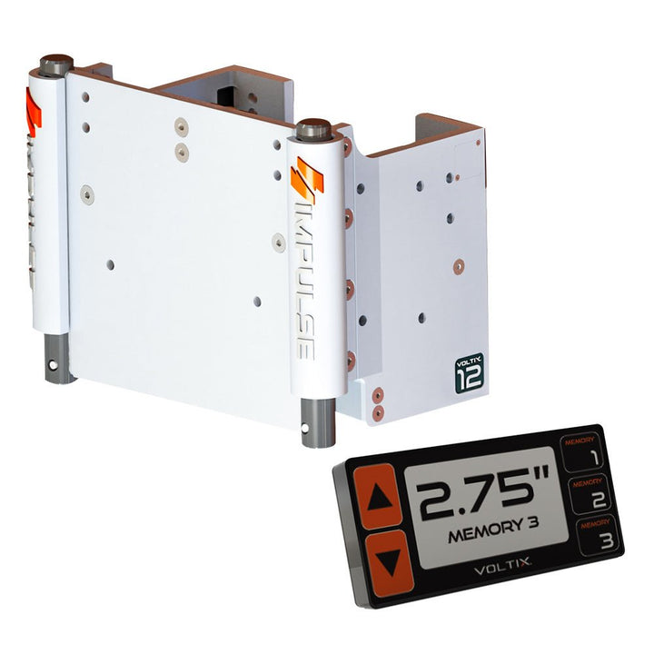 IMPULSE XL 12" Set Back Electric Jack Plate w/Smart Control - White Cerakote [75081 - W] - Houseboatparts.com