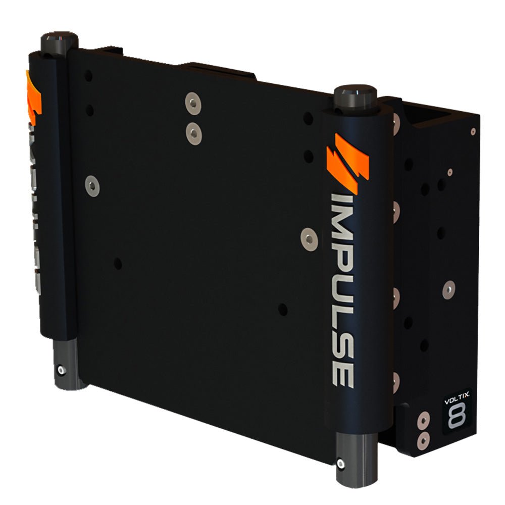 IMPULSE 8" Set Back Electric Jack Plate w/Standard Control - Black Anodize [75062 - B] - Houseboatparts.com