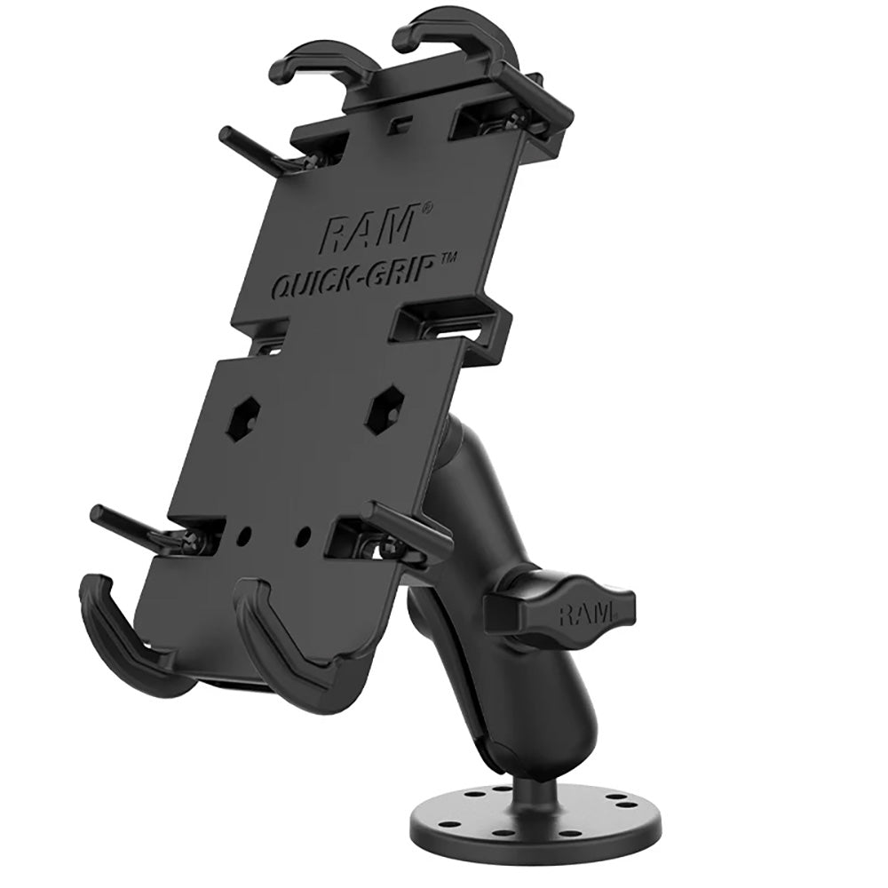 RAM Mount RAM Quick - Grip XL Spring - Loaded Phone Mount w/Drill - Down Base [RAM - B - 138 - PD4U] - Houseboatparts.com