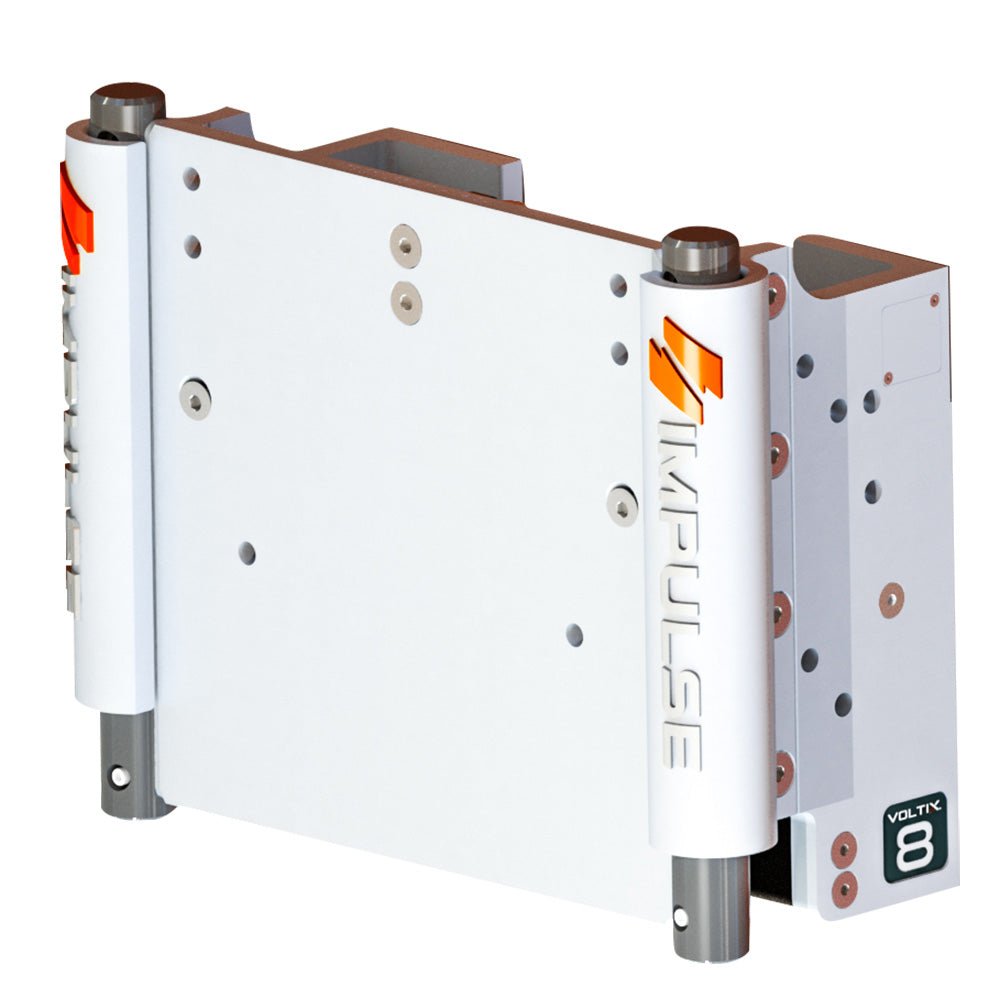 IMPULSE XL 8" Set Back Electric Jack Plate w/Standard Control - White Cerakote [75063 - W] - Houseboatparts.com