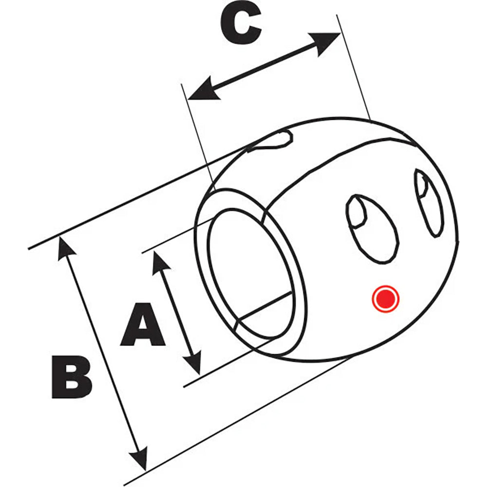 Performance Metals 1 - 1/4" Streamlined Shaft Anode - Aluminum [C1250A] - Houseboatparts.com