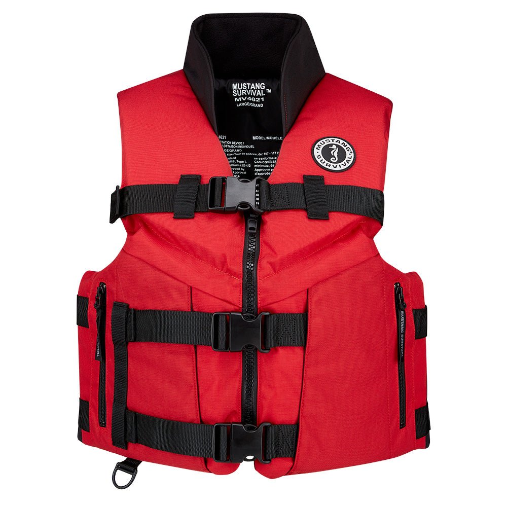 Mustang Accel 100 Foam Fishing Vest - Medium - Red - Black [MV462602 - 123 - M - 216] - Houseboatparts.com