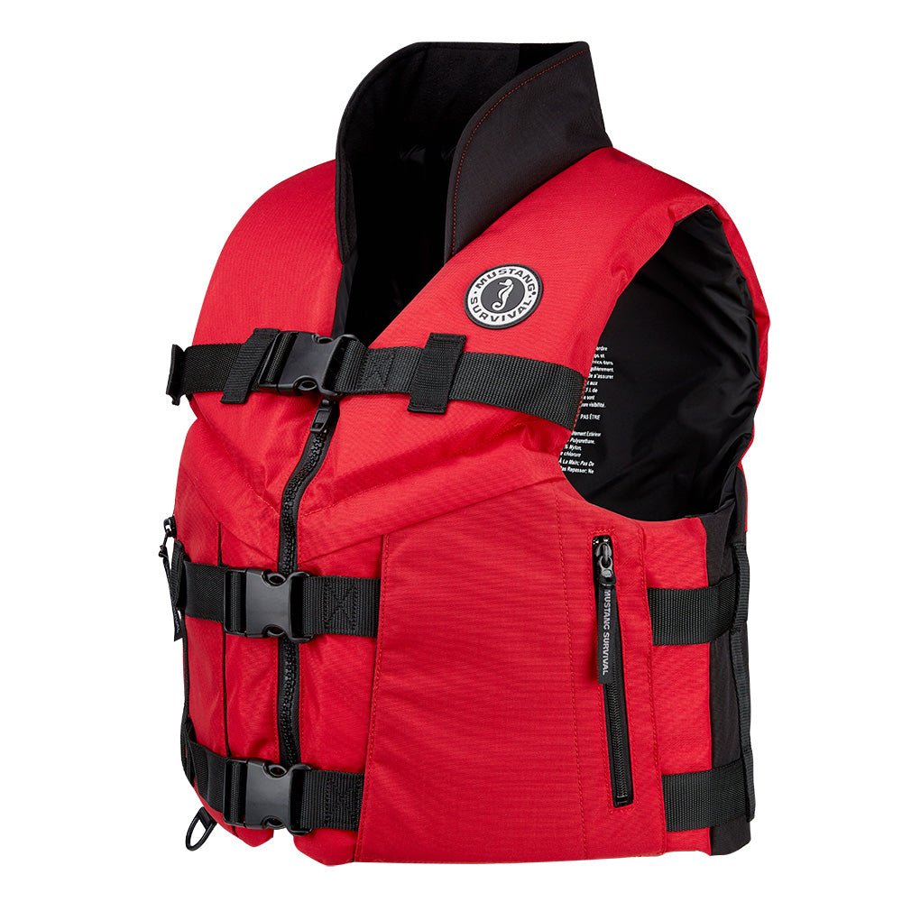 Mustang Accel 100 Foam Fishing Vest - Medium - Red - Black [MV462602 - 123 - M - 216] - Houseboatparts.com