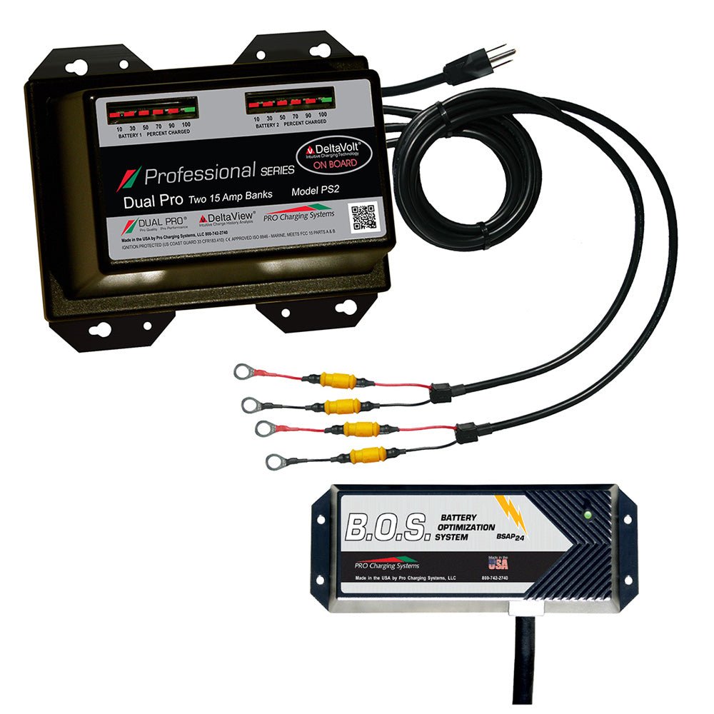 Dual Pro PS2 2 Bank Battery Charger w/2 Bank B.O.S. [PS2/BOS12V2] - Houseboatparts.com