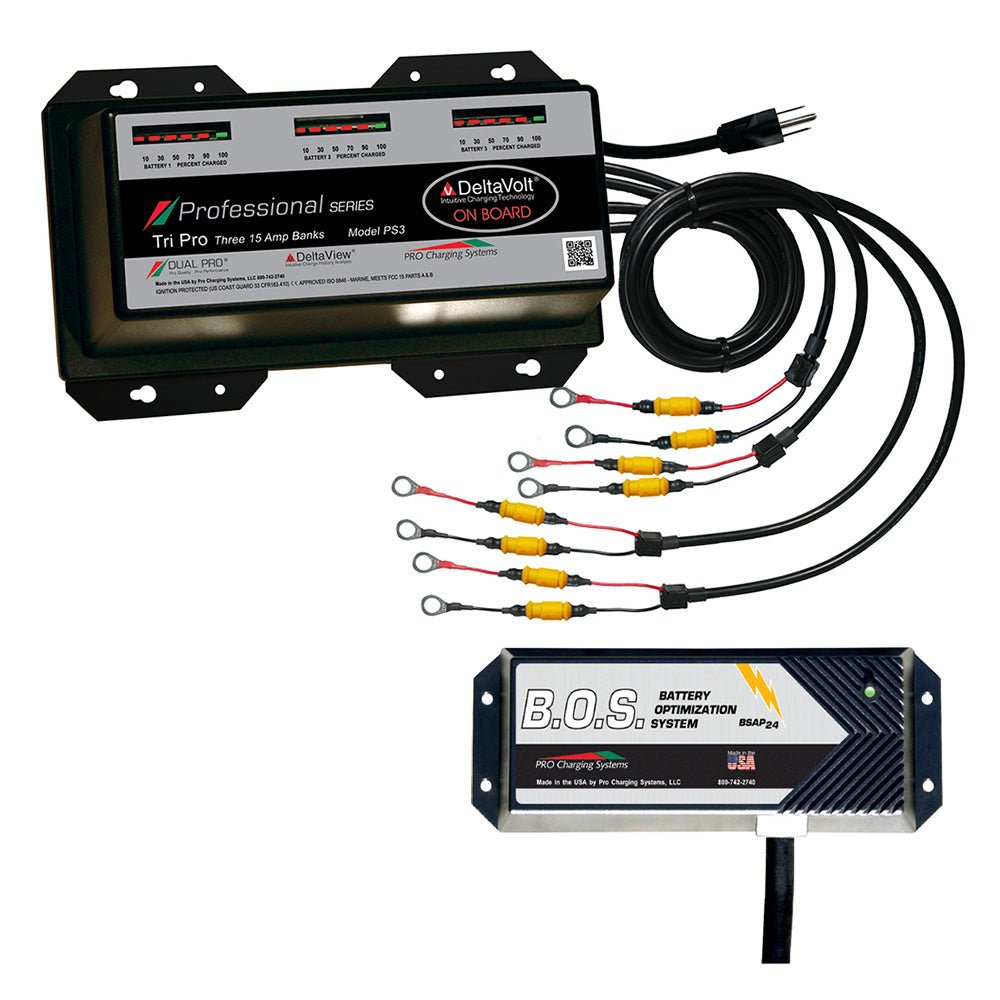 Dual Pro PS3 3 Bank Battery Charger w/2 Bank B.O.S. [PS3/BOS12V2] - Houseboatparts.com