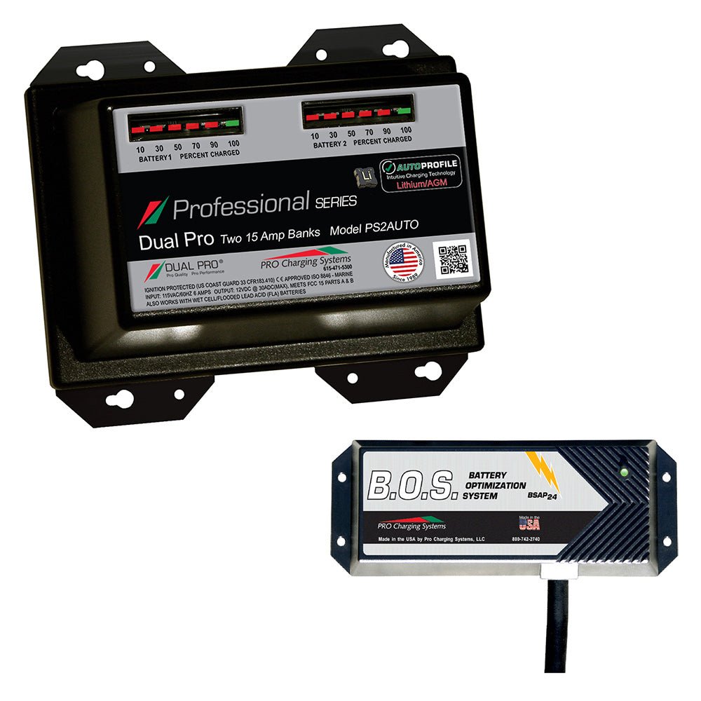 Dual Pro PS2 Auto 2 Bank Battery Charger w/2 Bank B.O.S. [PS2AUTO/BOS12V2] - Houseboatparts.com