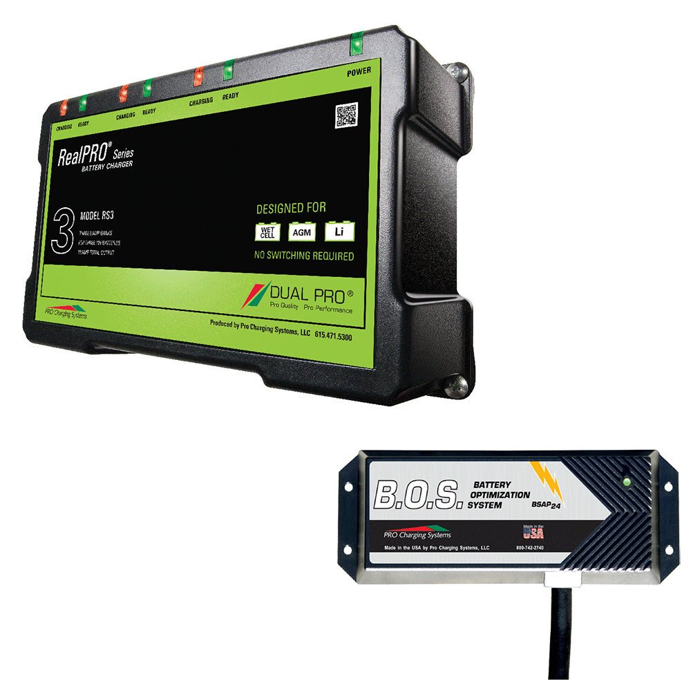Dual Pro RS3 3 Bank Battery Charger w/3 Bank B.O.S. [RS3/BOS12V3] - Houseboatparts.com