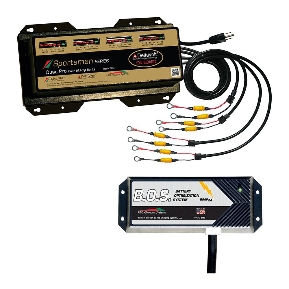 Dual Pro SS4 4 Bank Battery Charger w/3 Bank B.O.S. [SS4/BOS12V3] - Houseboatparts.com