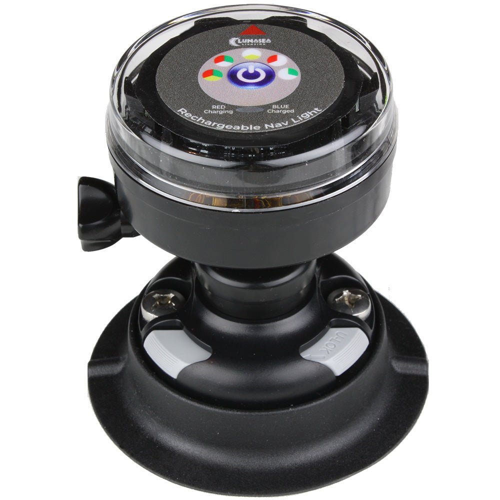 Lunasea Rechargeable Tri - Color Portable Navigation Light w/RailBlaza Quikport Mount - Black [LLB - 72BK - UB - 01] - Houseboatparts.com