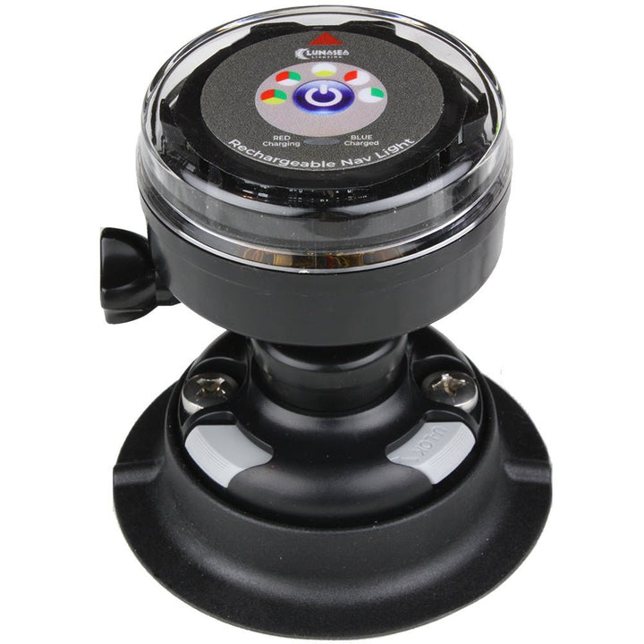 Lunasea Rechargeable Tri - Color Portable Navigation Light w/RailBlaza Quikport Mount - Black [LLB - 72BK - UB - 01] - Houseboatparts.com