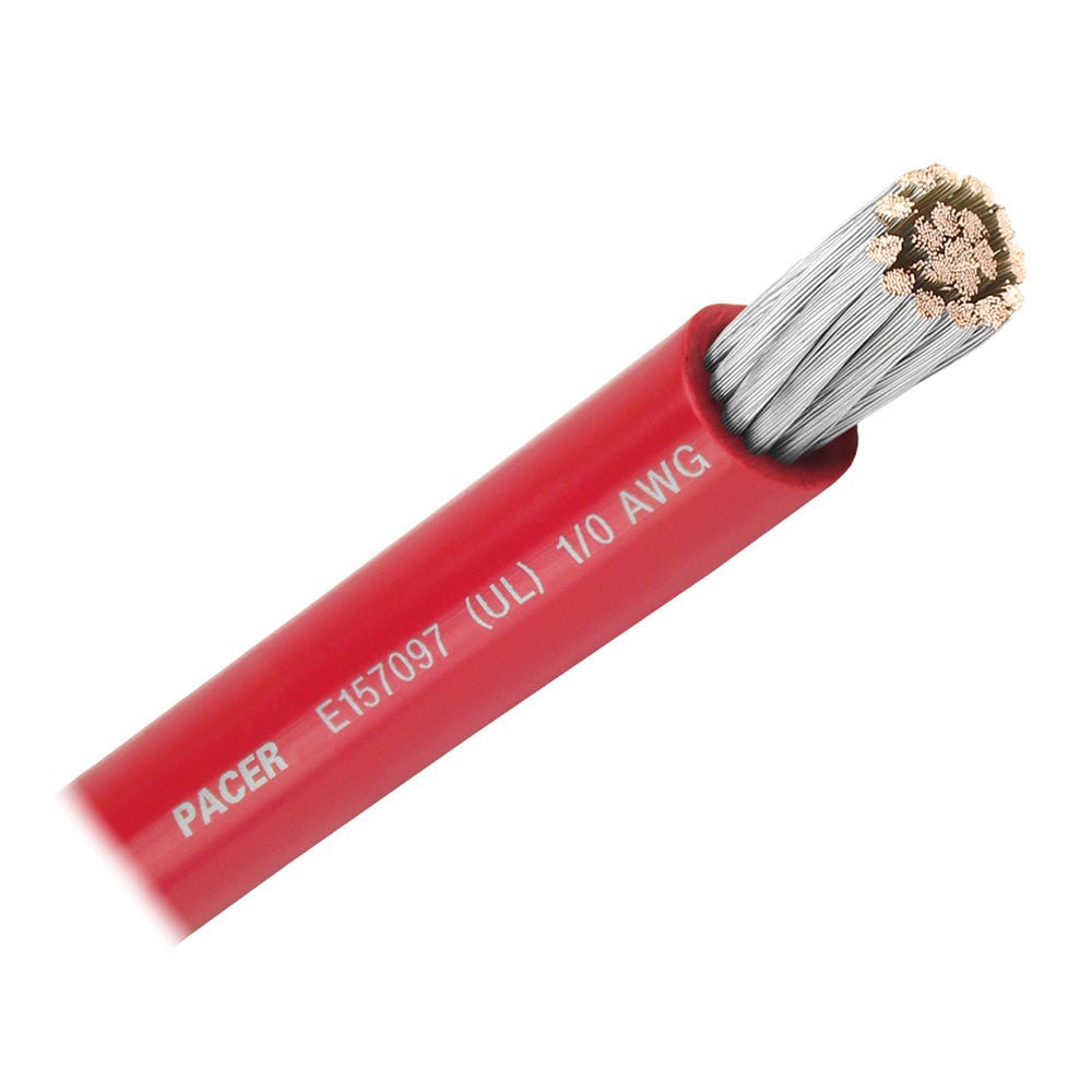 Pacer Red 1/0 AWG Battery Cable - 50' [WUL1/0RD - 50] - Houseboatparts.com