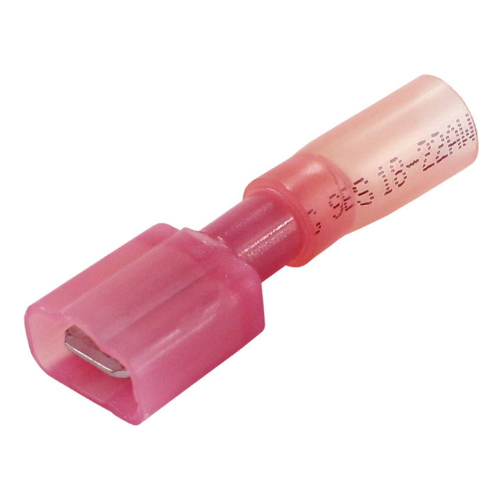 Pacer 22 - 18 AWG Fully - Insulated Male Disconnect Terminal - Red - 100 Pack [TDE18 - 250FIM - 100] - Houseboatparts.com