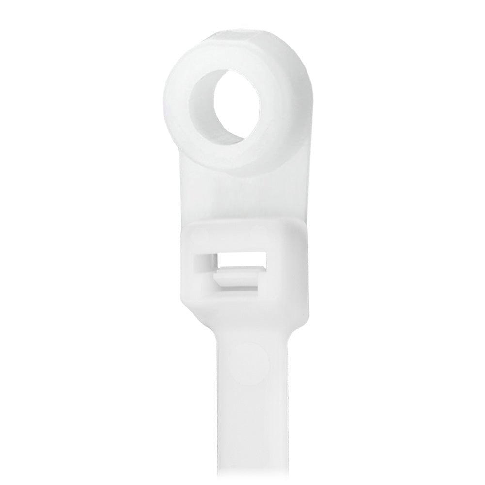 Pacer 8" Cable Tie w/Mounting Ring - Natural Color - 50lb Tensile Strength - 2" Bundle Diameter - 100 Piece Bag [CTMR2S - 100] - Houseboatparts.com