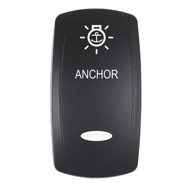 Pacer Actuator - 'ANCHOR' f/V Series Contura Switches - Black - Laser Etched (Top/Bottom Light) [EV2LE - ANC] - Houseboatparts.com