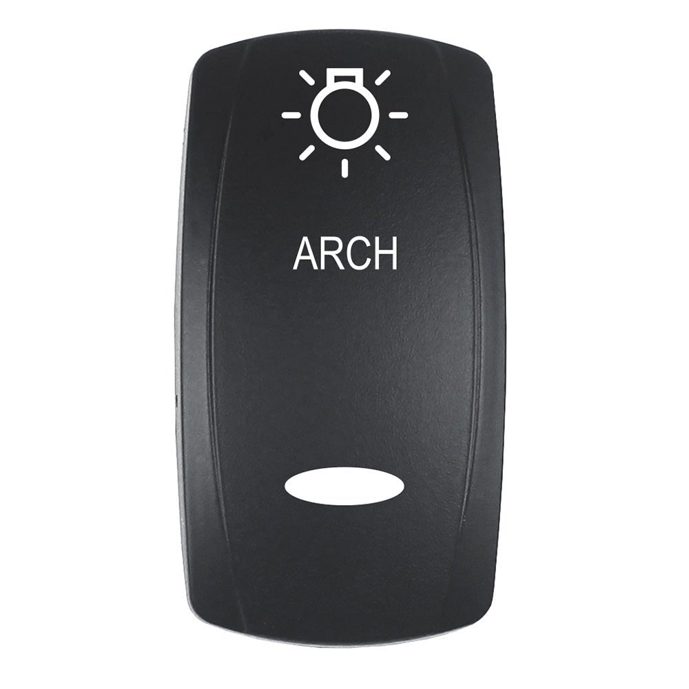 Pacer Actuator - 'ARCH' f/V Series Contura Switches - Black - Laser Etched (Top/Bottom Light) [EV2LE - ARCH] - Houseboatparts.com