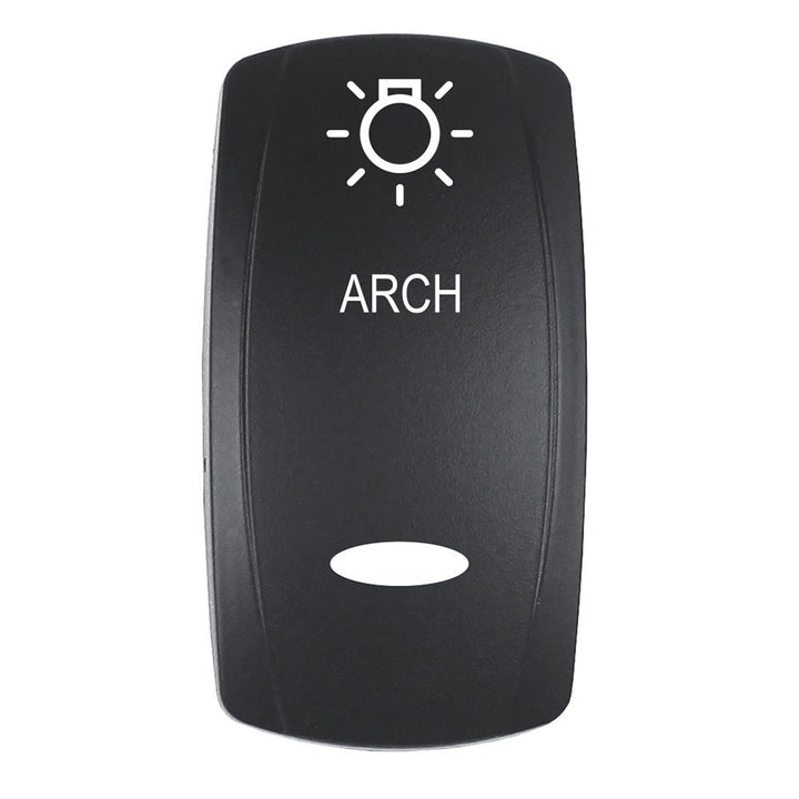 Pacer Actuator - 'ARCH' f/V Series Contura Switches - Black - Laser Etched (Top/Bottom Light) [EV2LE - ARCH] - Houseboatparts.com