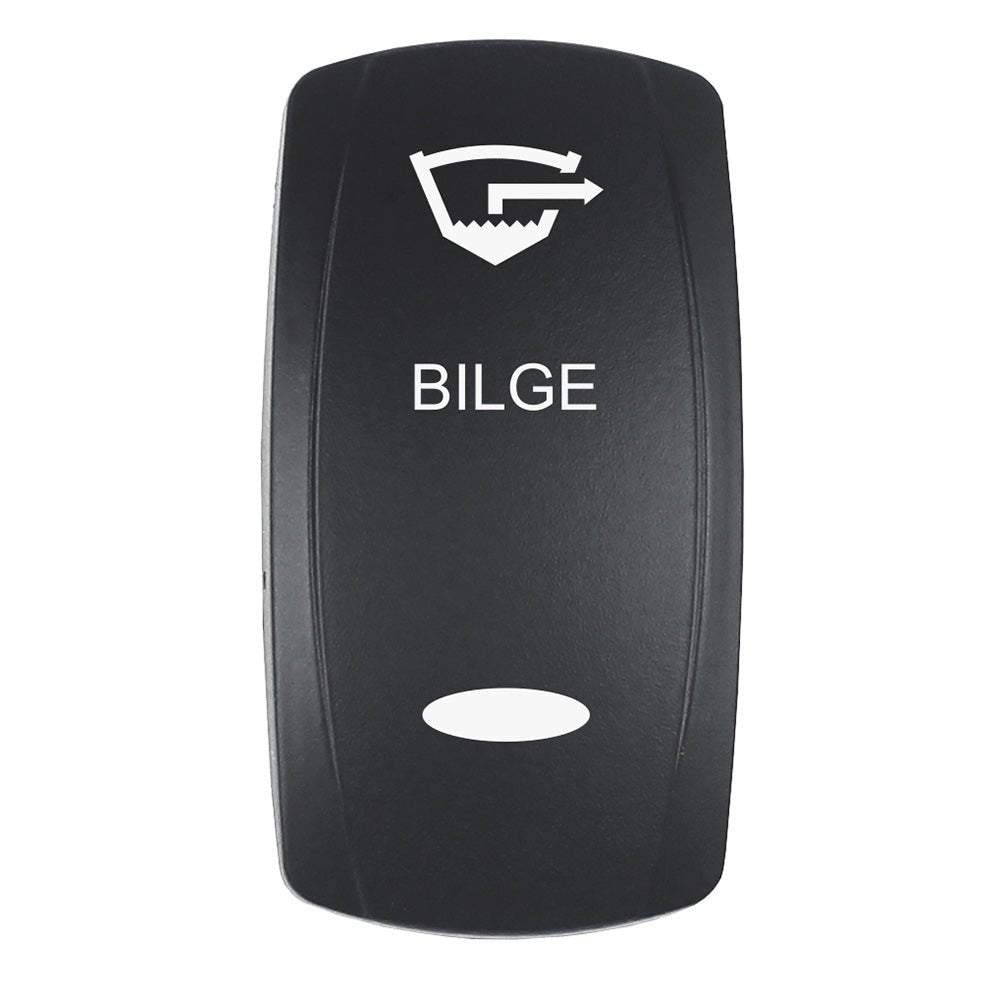 Pacer Actuator - 'BILGE' f/V Series Contura Switches - Black - Laser Etched (Top/Bottom Light) [EV2LE - BLG] - Houseboatparts.com