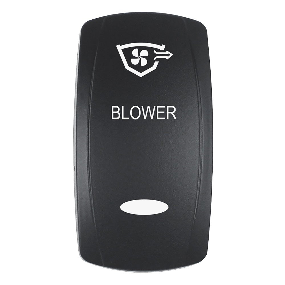 Pacer Actuator - 'BLOWER' f/V Series Contura Switches - Black - Laser Etched (Top/Bottom Light) [EV2LE - BLWR] - Houseboatparts.com
