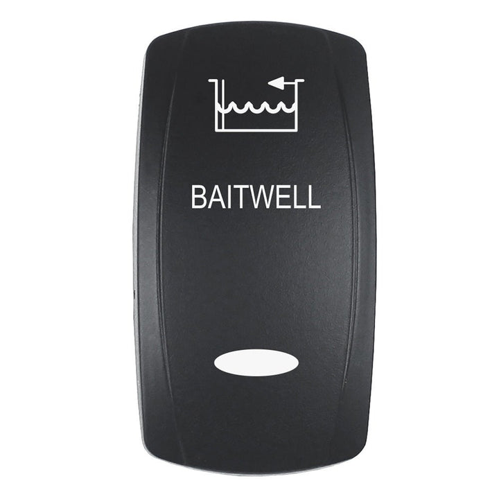Pacer Actuator - 'BAITWELL' f/V Series Contura Switches - Black - Laser Etched (Top/Bottom Light) [EV2LE - BTWL] - Houseboatparts.com