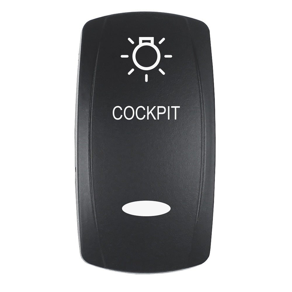 Pacer Actuator - 'COCKPIT' f/V Series Contura Switches - Black - Laser Etched (Top/Bottom Light) [EV2LE - CKPT] - Houseboatparts.com