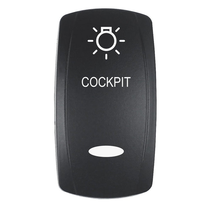 Pacer Actuator - 'COCKPIT' f/V Series Contura Switches - Black - Laser Etched (Top/Bottom Light) [EV2LE - CKPT] - Houseboatparts.com