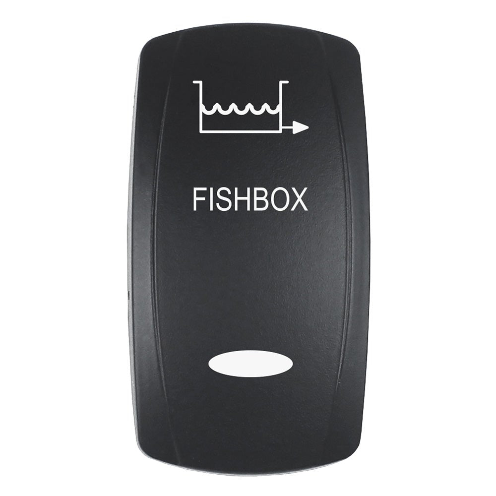 Pacer Actuator - 'FISHBOX' f/V Series Contura Switches - Black - Laser Etched (Top/Bottom Light) [EV2LE - FBX] - Houseboatparts.com