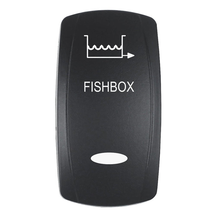 Pacer Actuator - 'FISHBOX' f/V Series Contura Switches - Black - Laser Etched (Top/Bottom Light) [EV2LE - FBX] - Houseboatparts.com