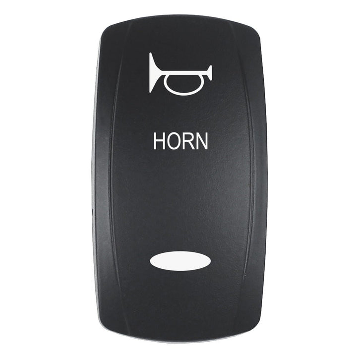 Pacer Actuator - 'HORN' f/V Series Contura Switches - Black - Laser Etched (Top/Bottom Light) [EV2LE - HRN] - Houseboatparts.com