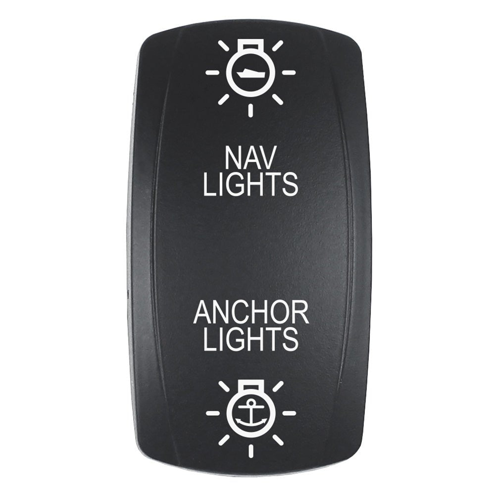 Pacer Actuator - 'NAV/ANC' f/V Series Contura Switches - Black - Laser Etched (Top/Bottom Light) [EV2LE - NAVANC] - Houseboatparts.com