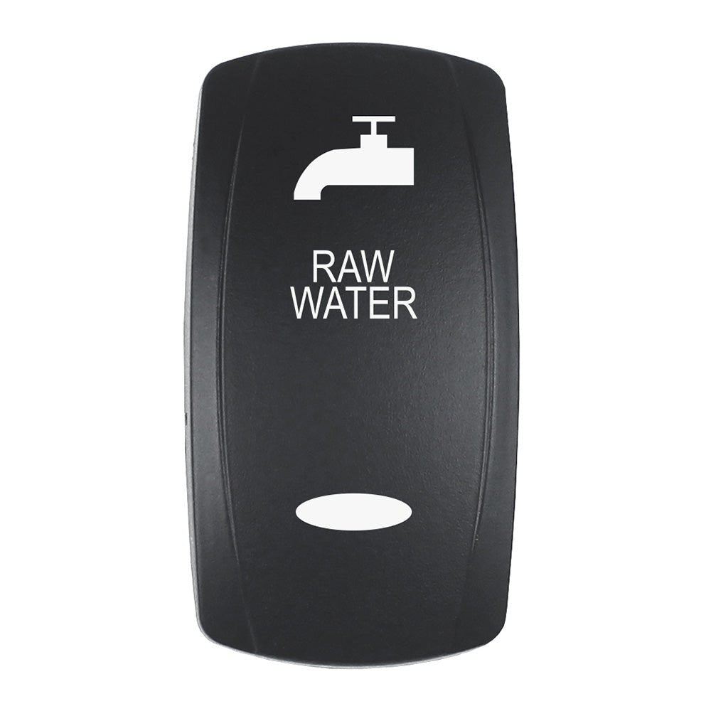 Pacer Actuator - 'RAW WATER' f/V Series Contura Switches - Black - Laser Etched (Top/Bottom Light) [EV2LE - RAW] - Houseboatparts.com