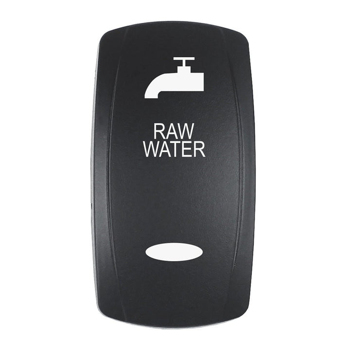 Pacer Actuator - 'RAW WATER' f/V Series Contura Switches - Black - Laser Etched (Top/Bottom Light) [EV2LE - RAW] - Houseboatparts.com