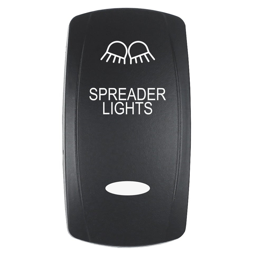 Pacer Actuator - 'SPREADER LIGHTS' f/V Series Contura Switches - Black - Laser Etched (Top/Bottom Light) [EV2LE - SPDR] - Houseboatparts.com