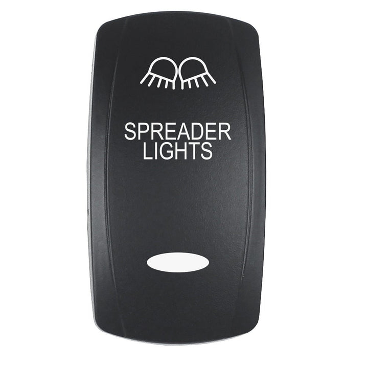 Pacer Actuator - 'SPREADER LIGHTS' f/V Series Contura Switches - Black - Laser Etched (Top/Bottom Light) [EV2LE - SPDR] - Houseboatparts.com